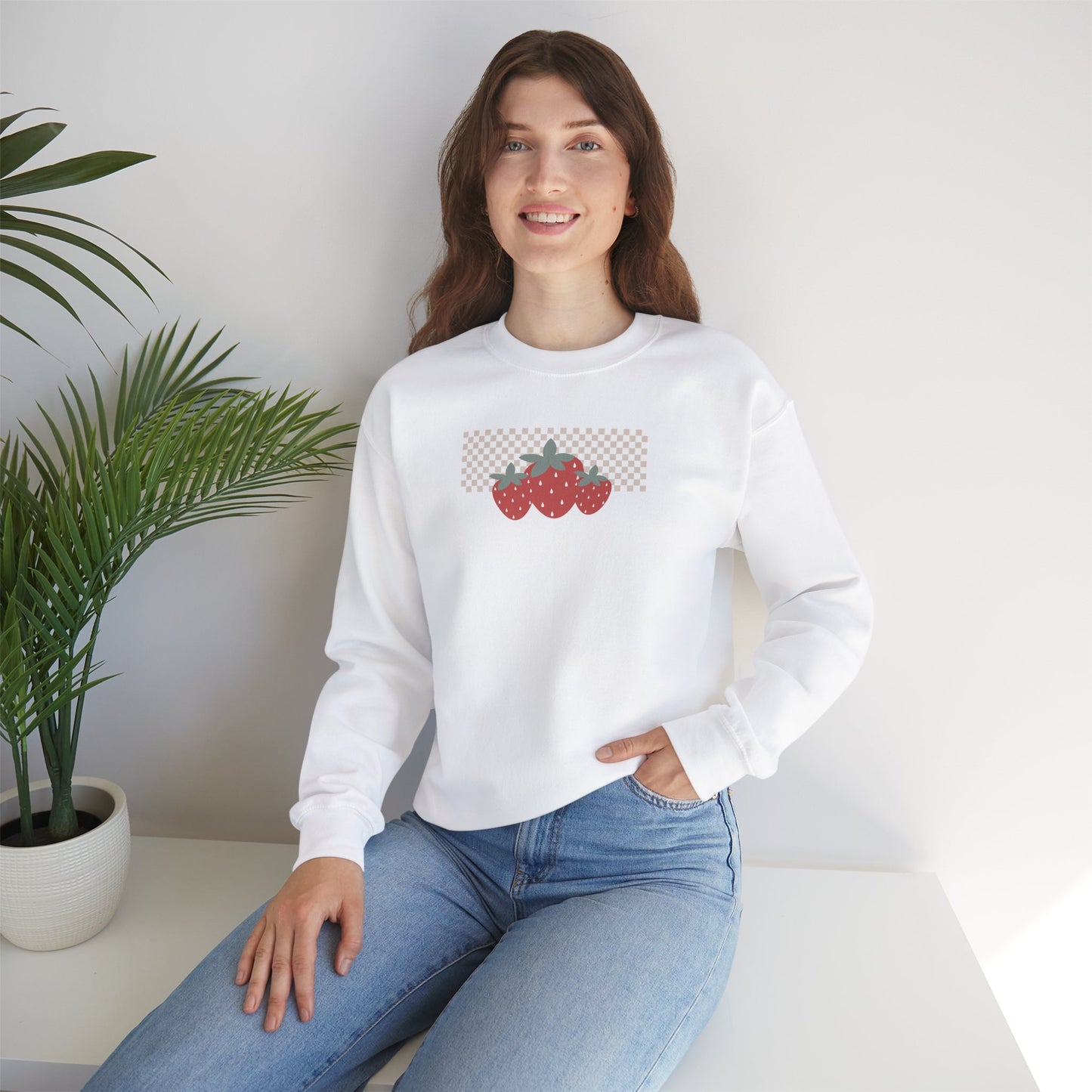 Checkered Strawberry Crewneck