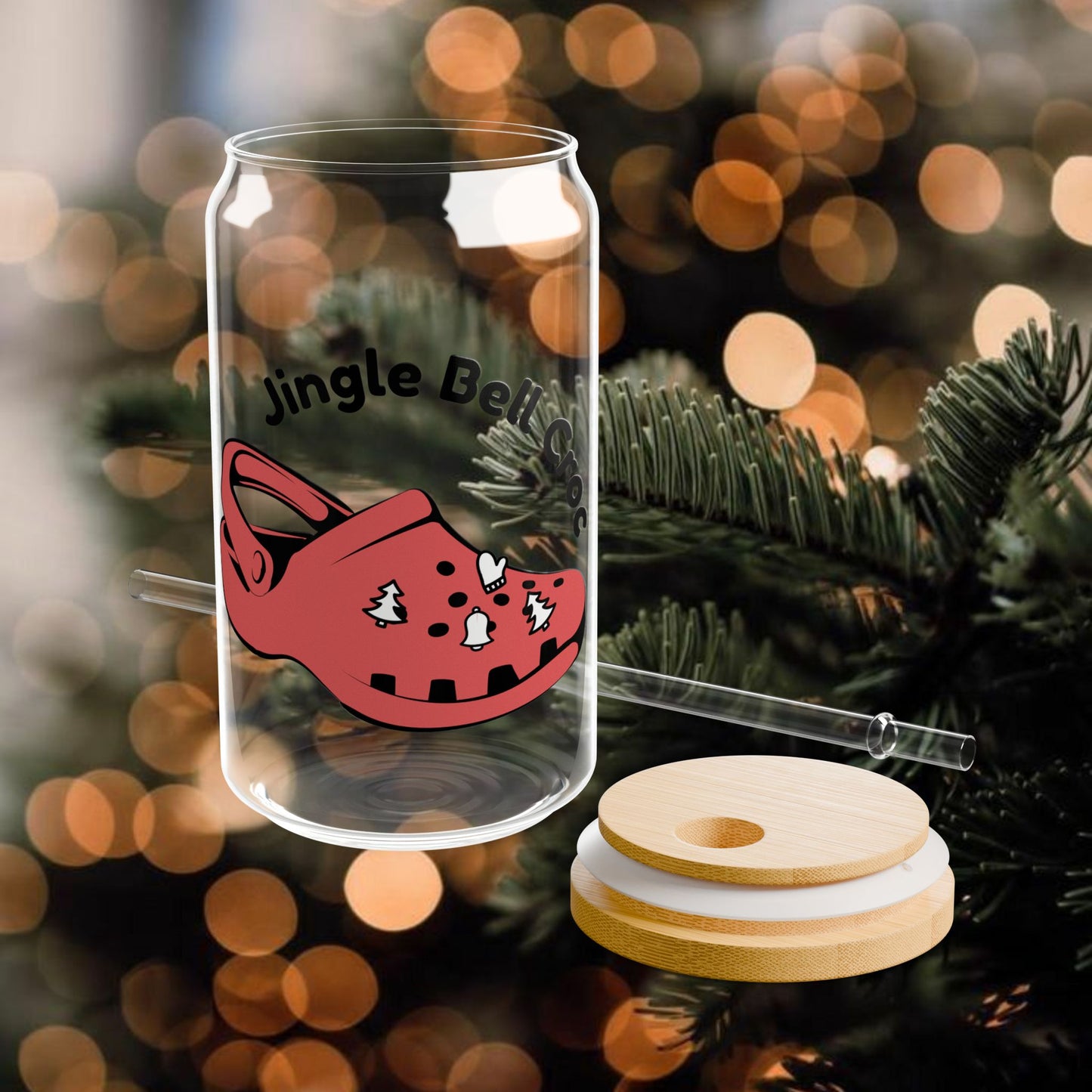 Jingle Bell Croc Glass