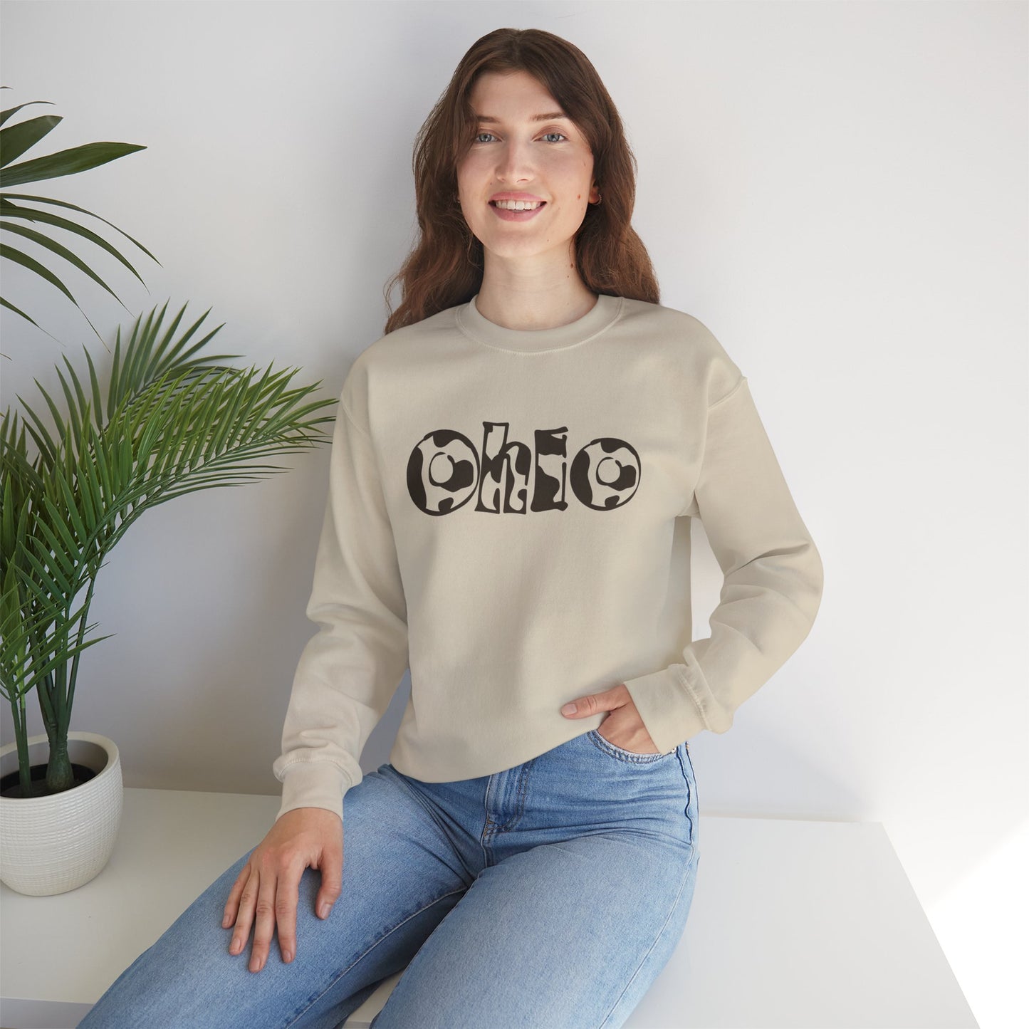 Cow Print Ohio Crewneck Sweatshirt