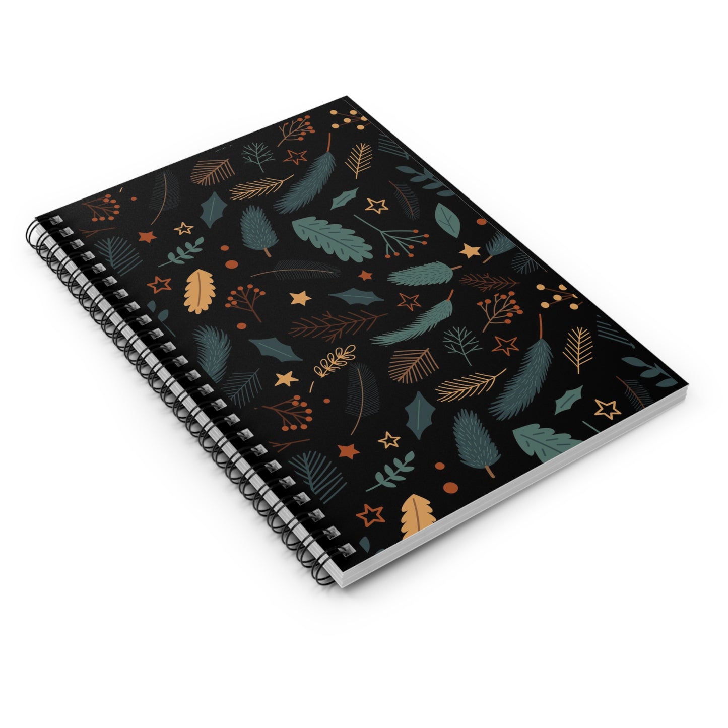 Spiral Notebook - Ruled Line Green Floral