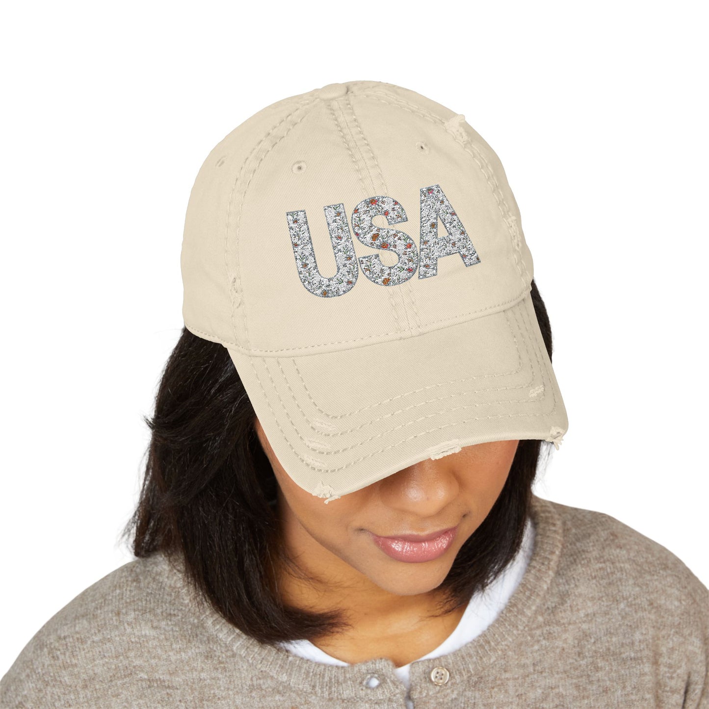 Embroidered Dad Hat - Fun Trendy Design Floral