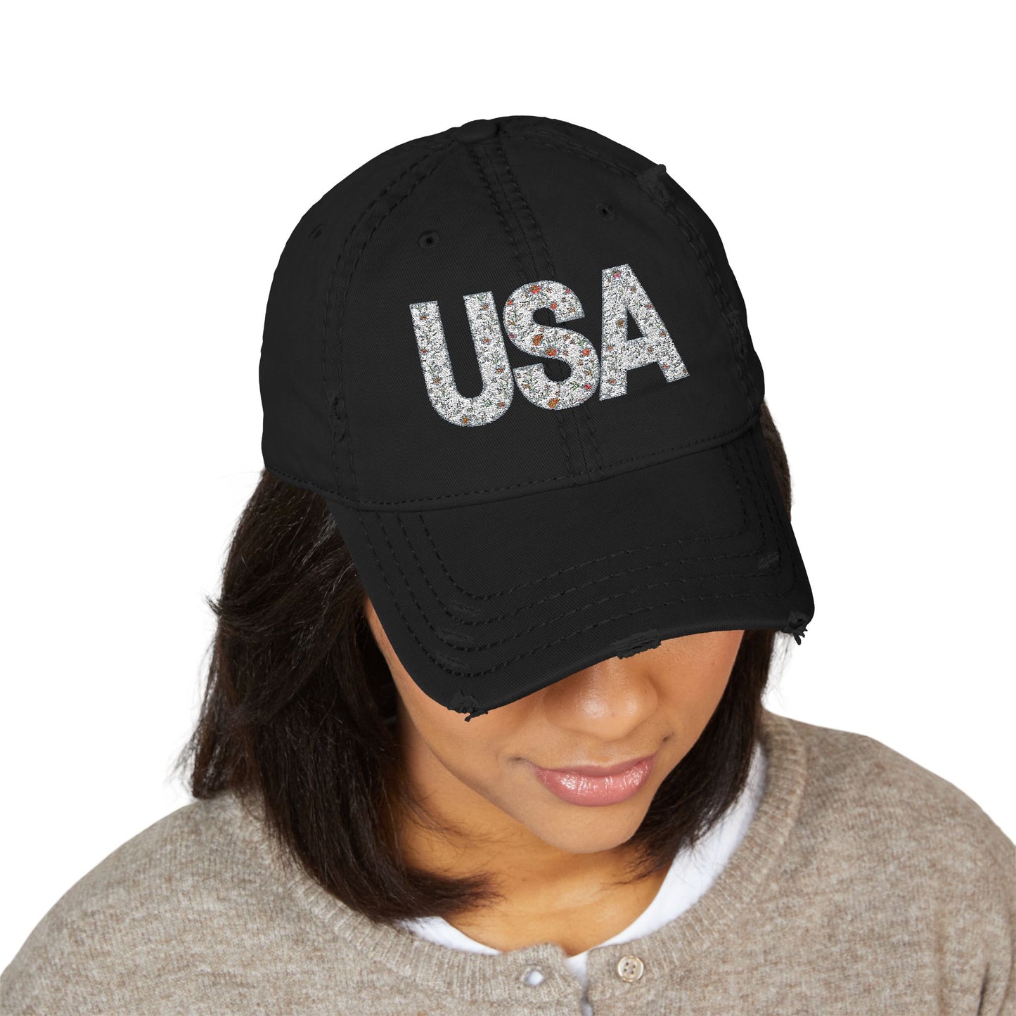 Embroidered Dad Hat - Fun Trendy Design Floral