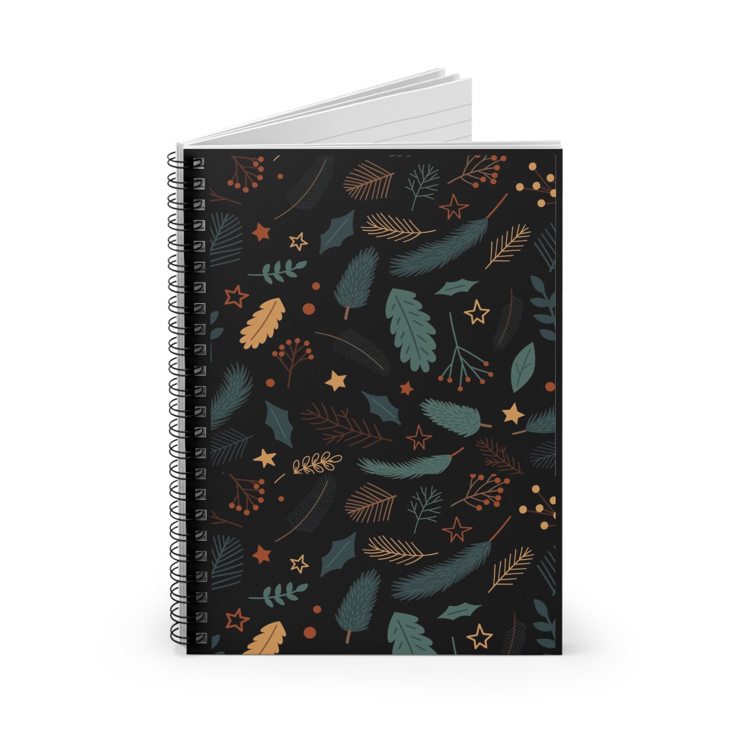 Spiral Notebook - Ruled Line Green Floral