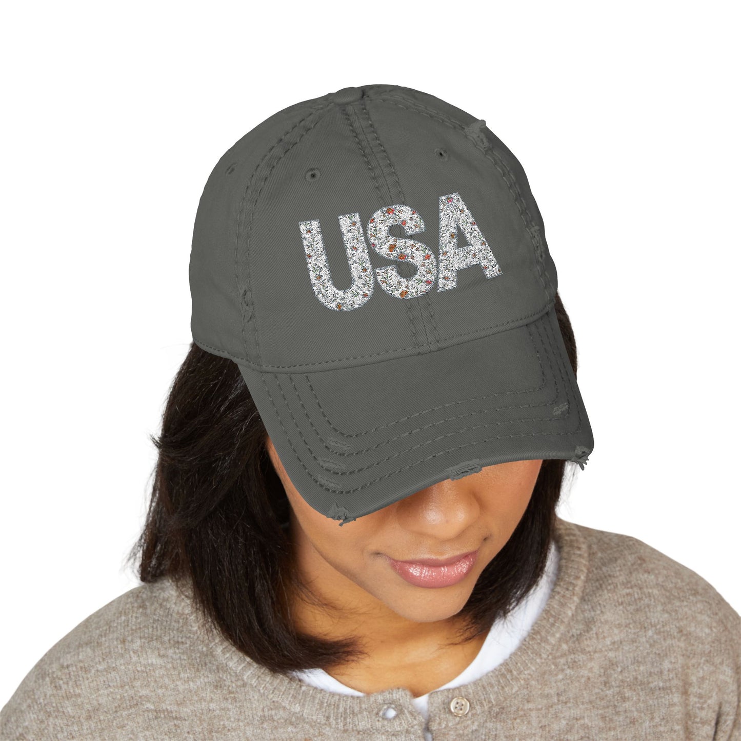 Embroidered Dad Hat - Fun Trendy Design Floral