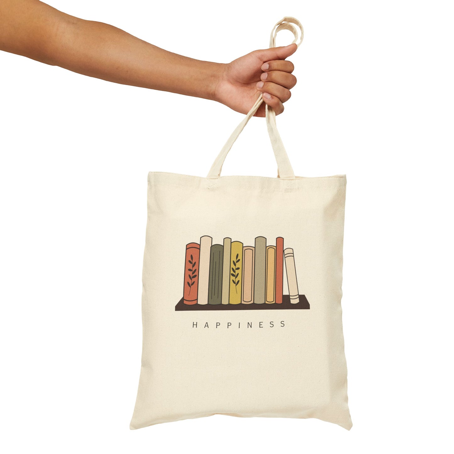 Cotton Canvas Tote Bag " Happiness "