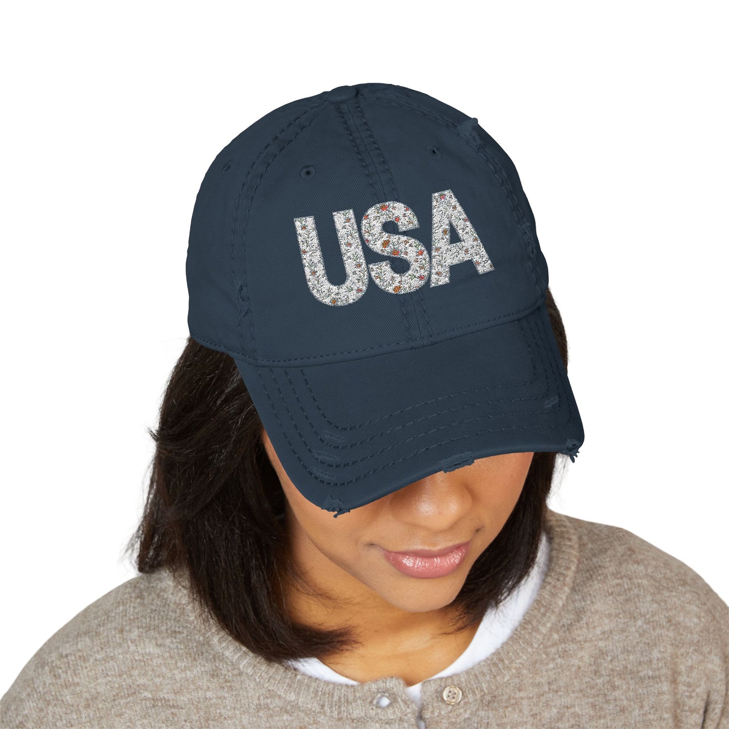 Embroidered Dad Hat - Fun Trendy Design Floral