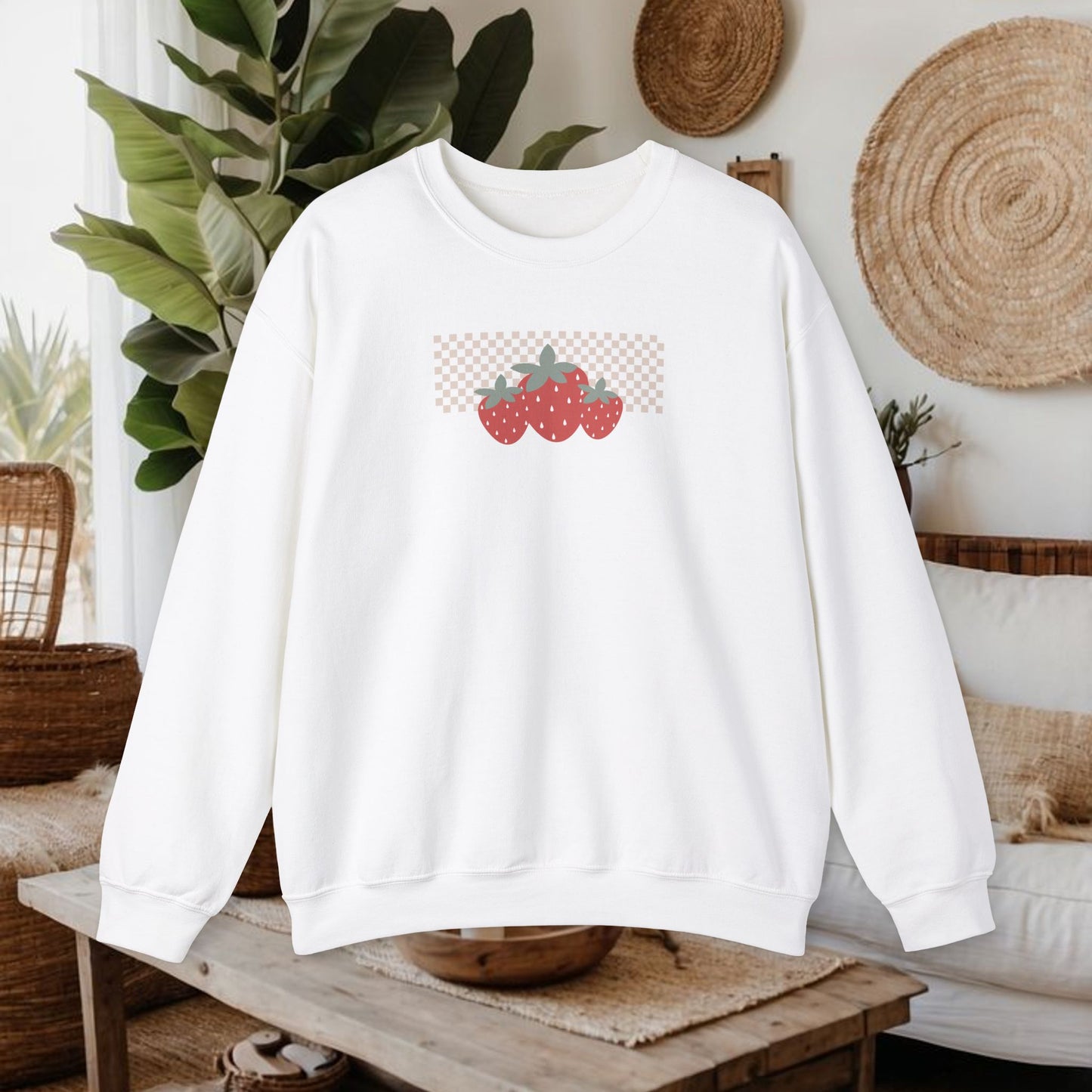 Checkered Strawberry Crewneck