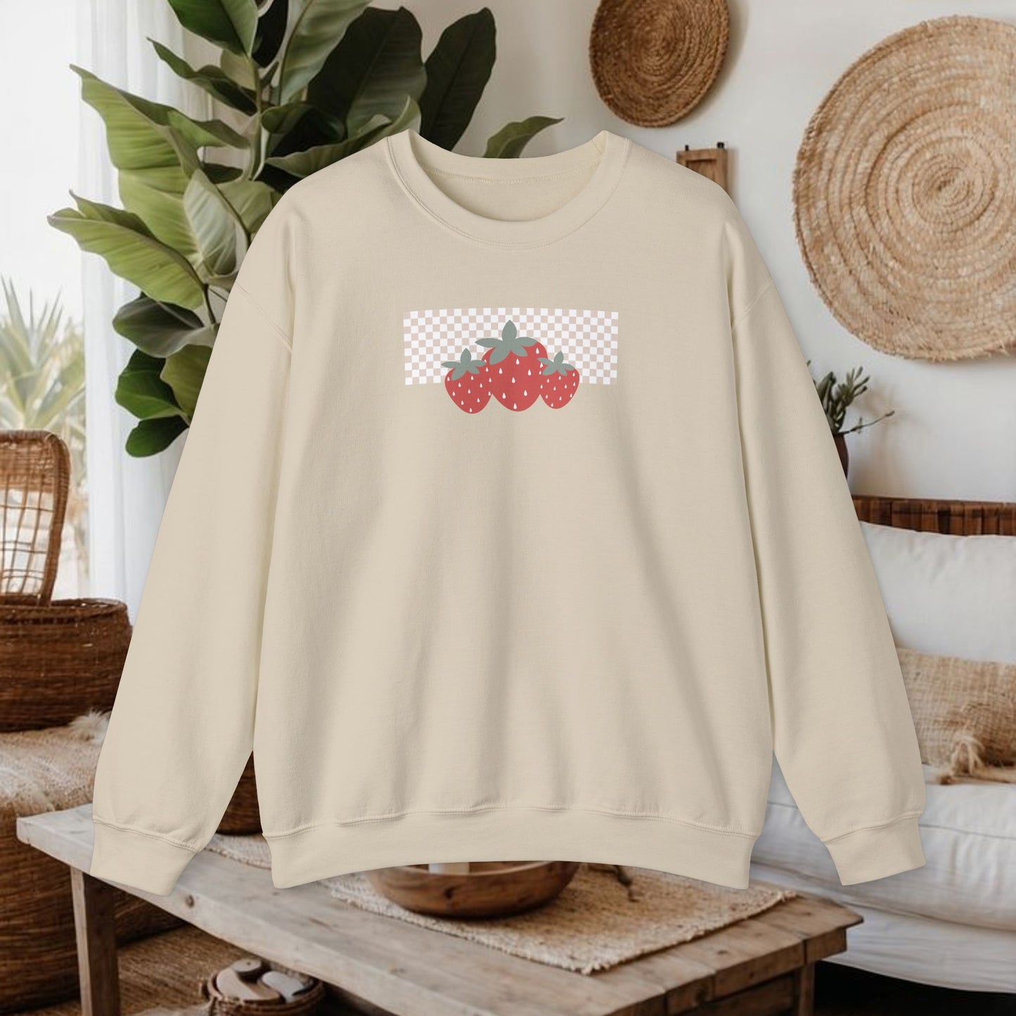 Checkered Strawberry Crewneck