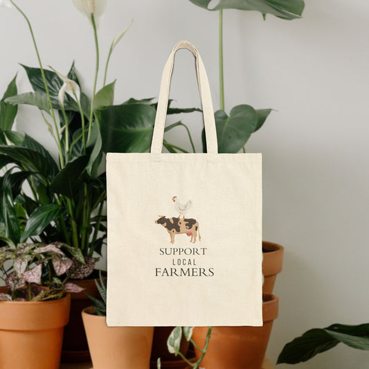 Cotton Canvas Tote Bag " Support your farmers "