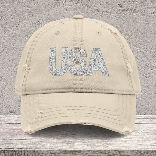 Embroidered Dad Hat - Fun Trendy Design Floral
