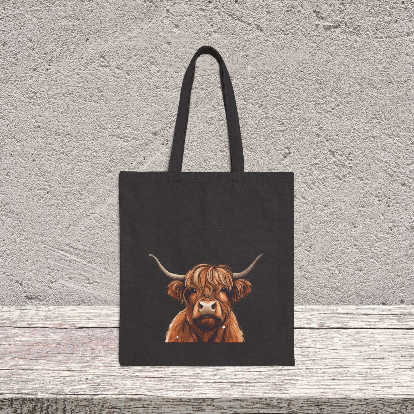 Cotton Canvas Tote Bag " Highland Cow "