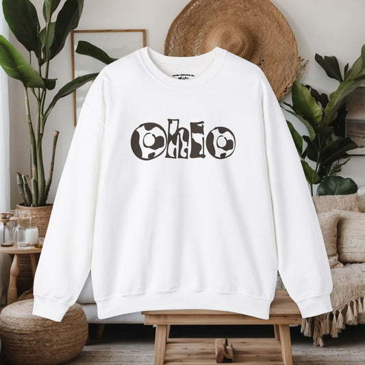 Cow Print Ohio Crewneck Sweatshirt