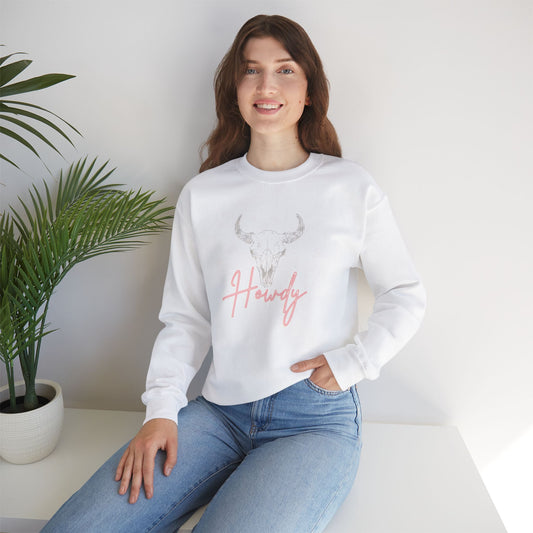 Unisex Heavy Blend™ Crewneck Sweatshirt  "Pink Bull Howdy"