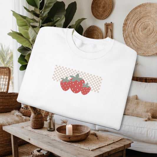 Checkered Strawberry Crewneck
