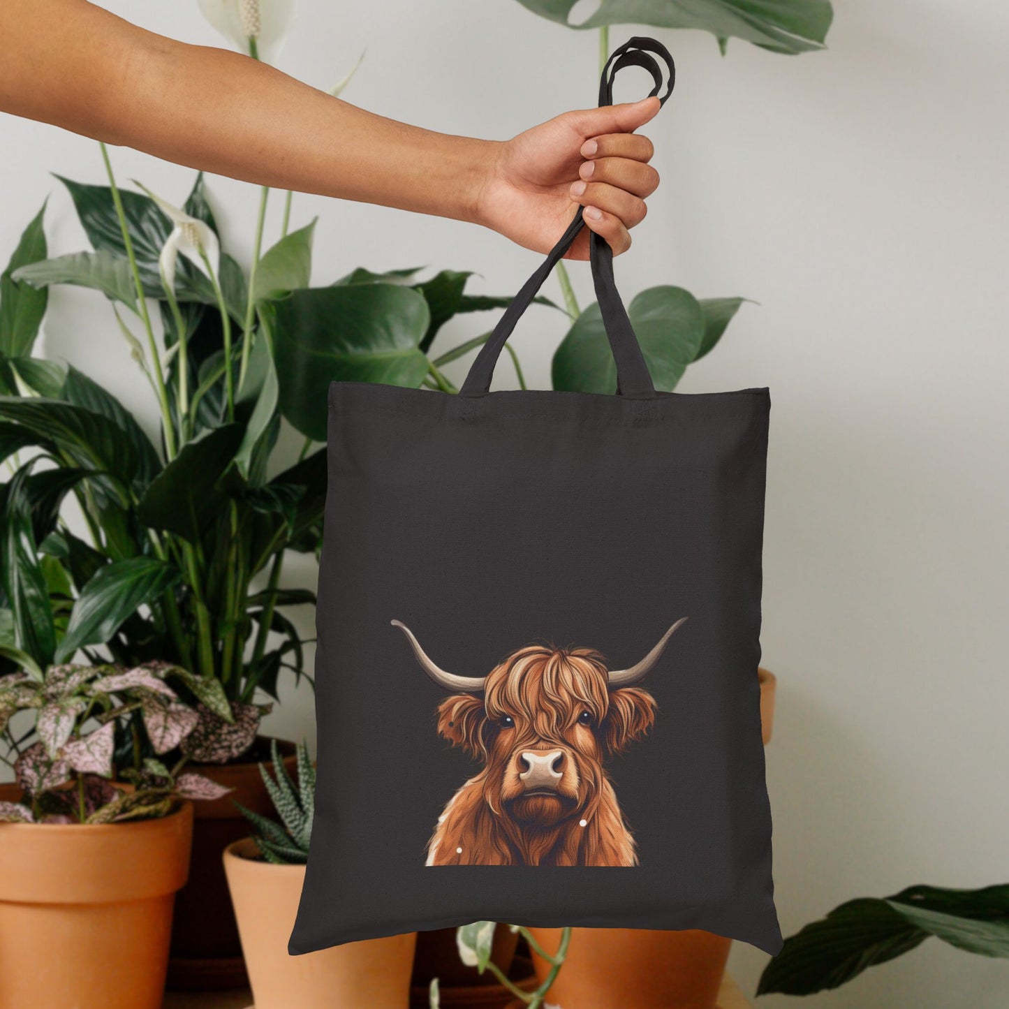Cotton Canvas Tote Bag " Highland Cow "