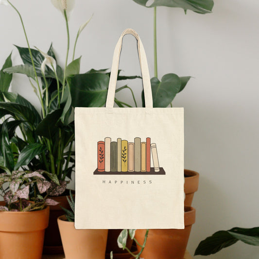 Cotton Canvas Tote Bag " Happiness "